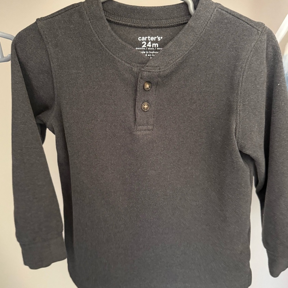 Carter's Gray Long Sleeve Tee Soft Knit